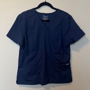 Cherokee Authentic Workwear Revolution Navy Short Sleeve V-Neck Scrub Top